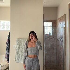 SHEIN cardigan and tube top set in gray